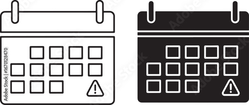 Vector art of calendar with alert icon