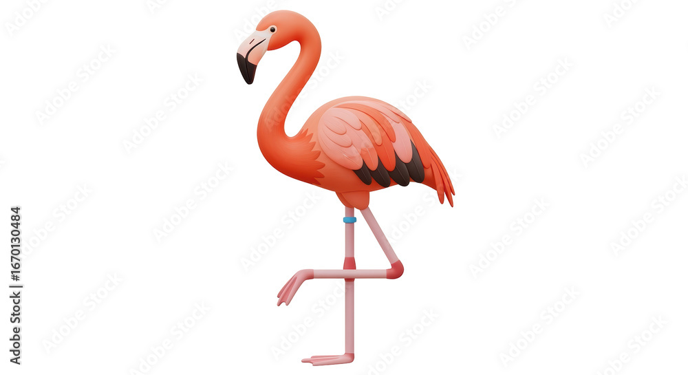 Fototapeta premium Isolated Pink Flamingo