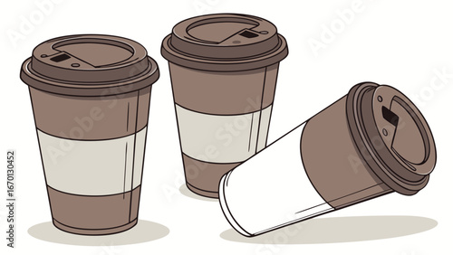Coffee Cup Illustrations Vector Design.