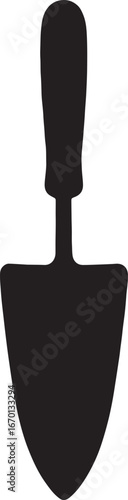 Trowel silhouette vector, editable EPS, perfect for gardening, masonry, and construction designs.