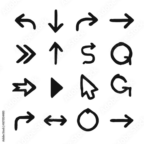 Arrow Assortment Hand-Drawn Vector Icons and Graphic Elements for Navigation and Direction Design