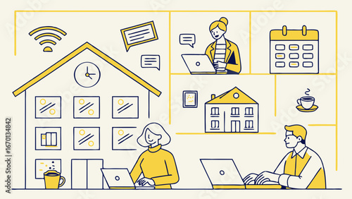 Remote Work Illustration.