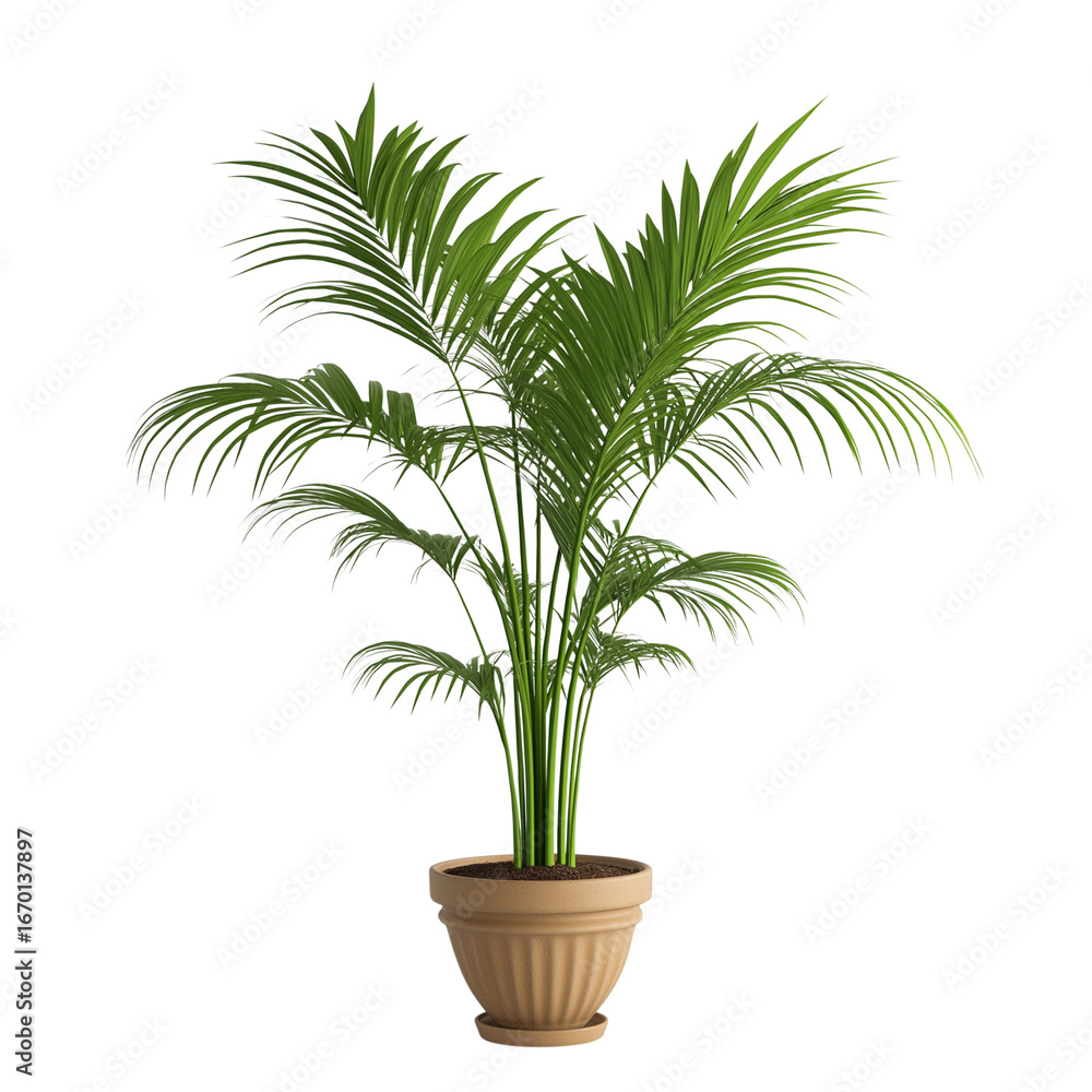 Obraz premium Houseplant Palm in Pot with White Background