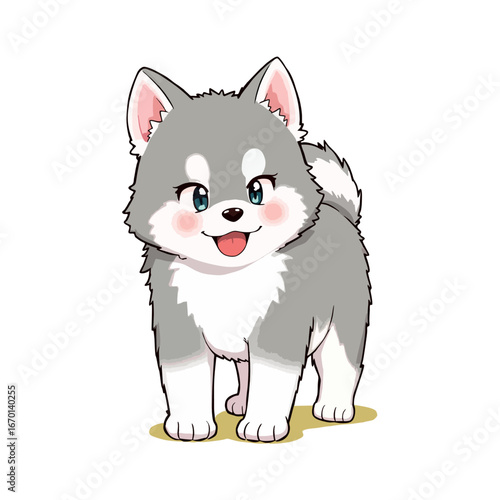 Cute Baby Alaskan Malamute Clipart 07