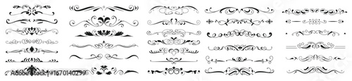 Elegant decorative dividers, ornate line separators, vintage flourish designs, whimsical borders, and charming embellishments vector