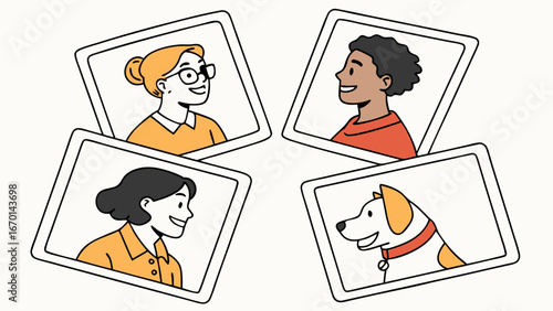 Diverse Portraits in Frames.