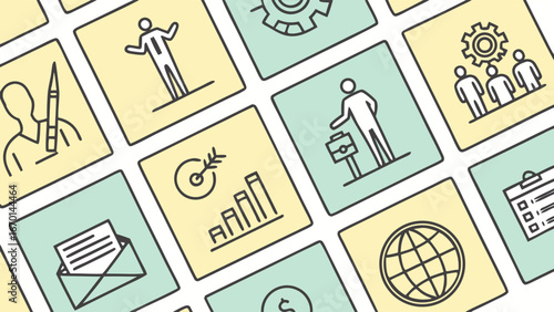 Business Icons Strategy Planning Management Teamwork Global Marketing Finance Workflow Productivity Goal Setting Success Achievement Communication Collaboration Project Management Financial Growth Bu.