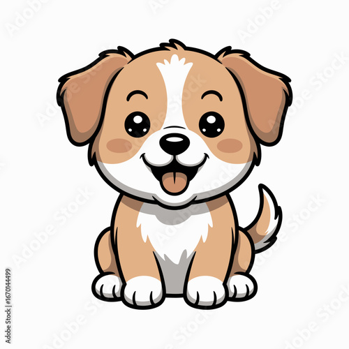 Wallpaper Mural Adorable cartoon puppy with big eyes and a happy smile Torontodigital.ca