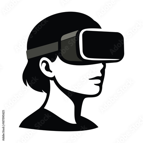 Immersive Virtual Reality Experience Headset Silhouette