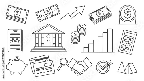 Financial Icons Collection.