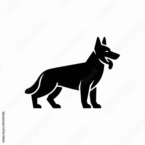 Black silhouette of a german shepherd dog