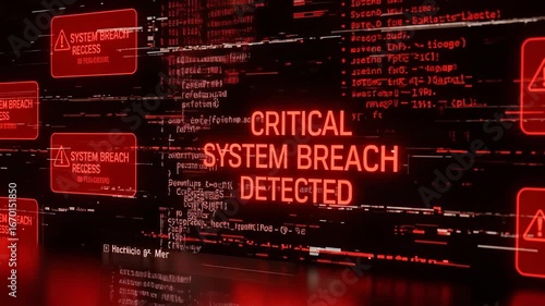 Critical system breach detected in red digital display