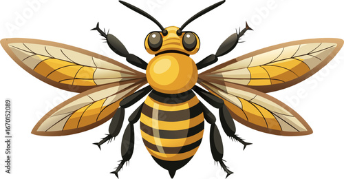 Picture of a bee that produces nectar into honey which is beneficial for humans, an amazing natural architect when creating its nest.