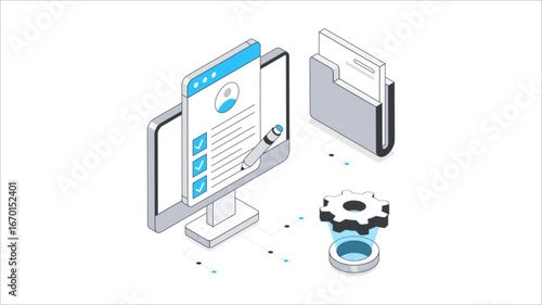 Wallpaper Mural Data validation Isometric Animation. Torontodigital.ca