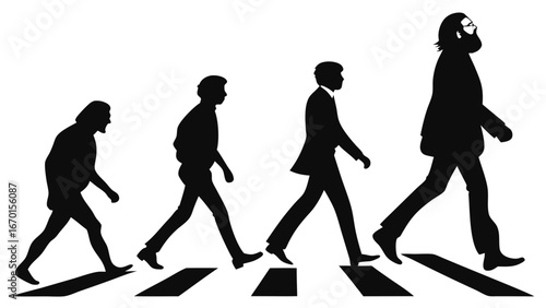 Evolution of a Group Across a Pedestrian Crossing.