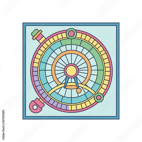 armillary sphere illustration a vintage navigation tool design in vibrant colors ideal for historical infographics and educational material representing exploration