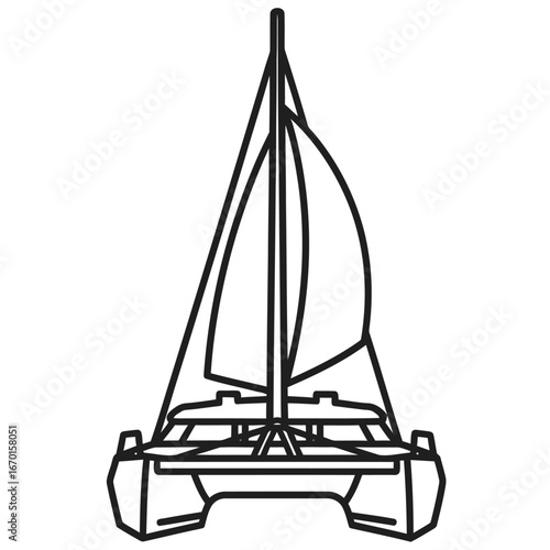 catamaran sailboat illustration sailing on open water creating a sense of adventure and freedom perfect for travel and recreation websites