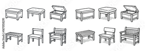 Hand-Drawn Kitchen Benches