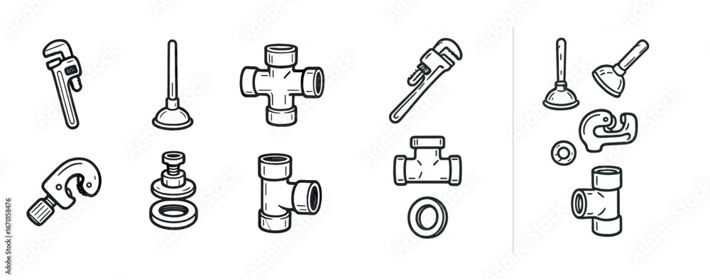 Obraz premium Plumbing Tools Icons