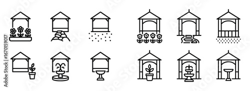 Gazebo Line Icons