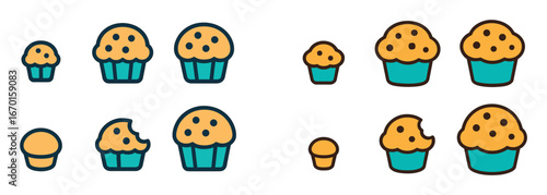 Colorful Muffin Icons