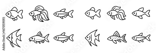 Minimalist Fish Icons