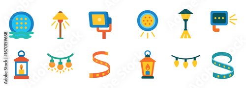 Colorful Pool Lighting Icons