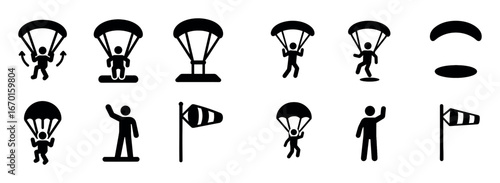 Paragliding Icons Set
