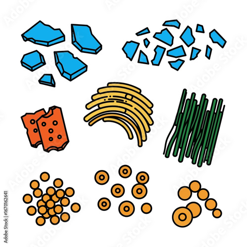 soup ingredients assortment of colorful soup fixings for vibrant recipe blogs featuring noodles cheese peas herbs and broth ideal for culinary sites