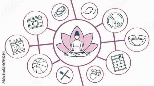 Concept map of well-being illustrating a balanced life.