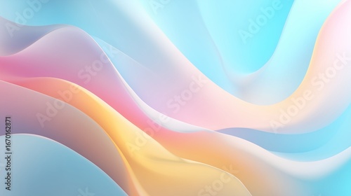Abstract flowing pastel waves creating a soft and ethereal background with smooth gradients and gentle curves.