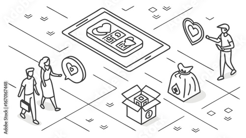 Social Media Donation Platform Concept.