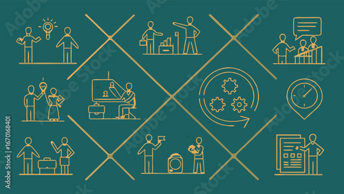 Business Process Icons Set.