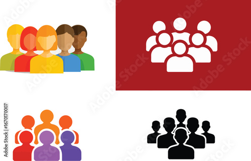 People Icons, Teamwork and Diversity VECTOR