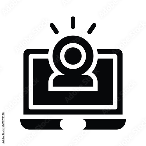 web cam glyph icon illustration vector graphic.eps
