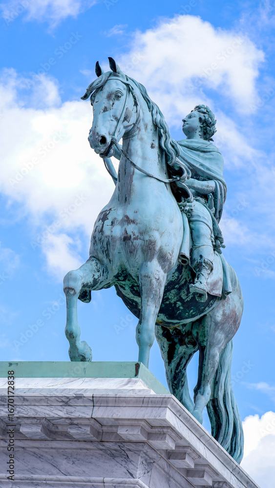 Fototapeta premium Equestrian statue of King Christian V in Copenhagen, Denmark
