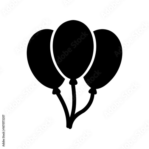 Three balloons on a string for celebration, party or birthday decor