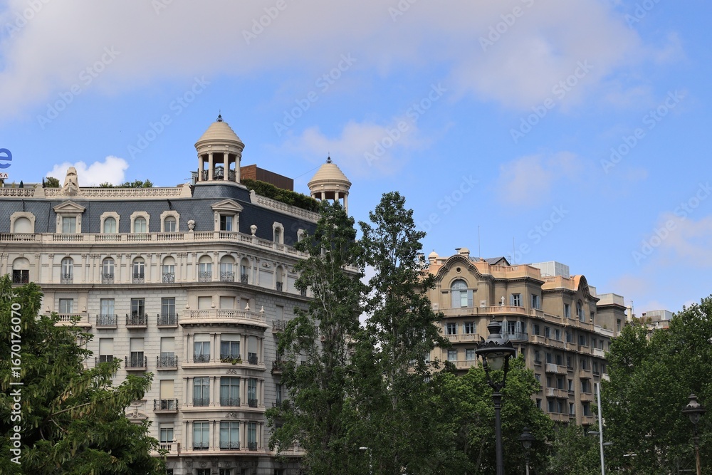 Fototapeta premium Blick in das Zentrum der Stadt Barcelona in Spanien 
