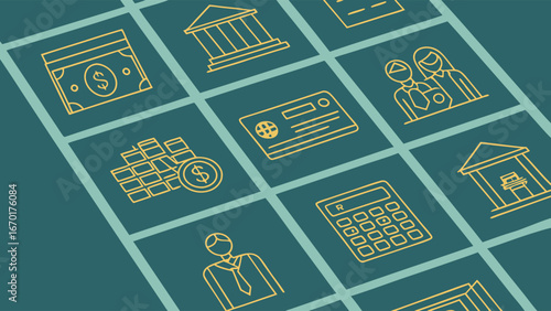 Financial icons banking money business finance credit card investment banking app wealth economy online banking finance icons money icons business icons isometric design grid design app design websit.