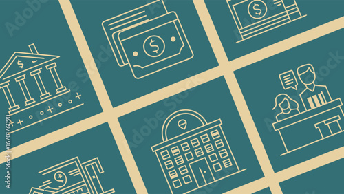 Financial Icons Set.