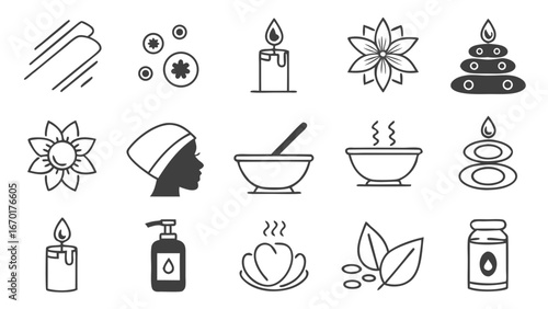 Spa Icons Set.