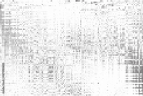 Radial halftone spotted gradient background. Dotted stains concentric texture with fading effect. Black and white circle shade wallpaper. Grunge rough vector. Monochrome geometric backdrop.