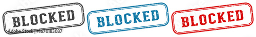 blocked stamp. blocked rectangular stamp set isolated on white background