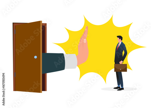 Unilateral dismissal of employees by the company. Stock illustration