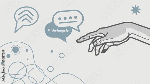 Abstract Hand Reaching with Conceptual Elements.