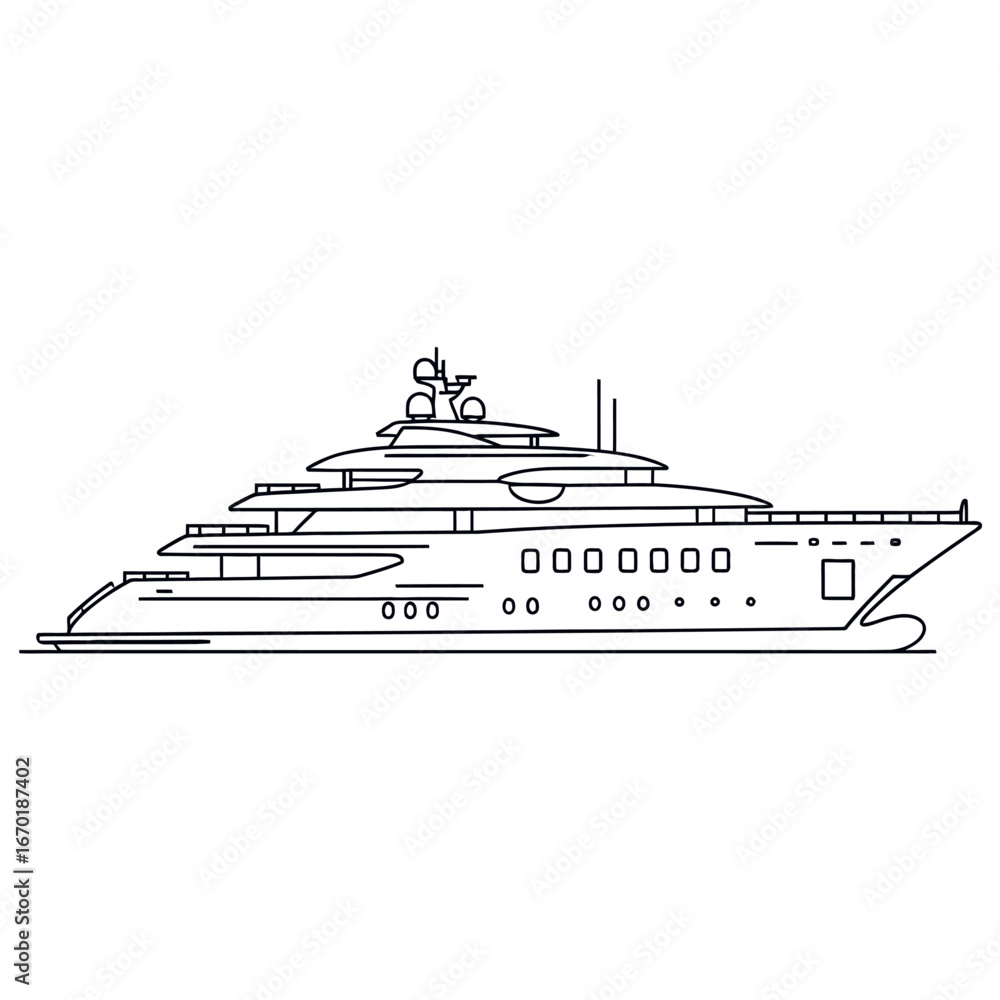 Obraz premium luxury yacht sailing on the open sea showcasing the lavish lifestyle of the wealthy perfect for illustrating travel and leisure industries emphasizing elegance wealth high society and relaxation
