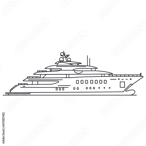 luxury yacht sailing on the open sea showcasing the lavish lifestyle of the wealthy perfect for illustrating travel and leisure industries emphasizing elegance wealth high society and relaxation