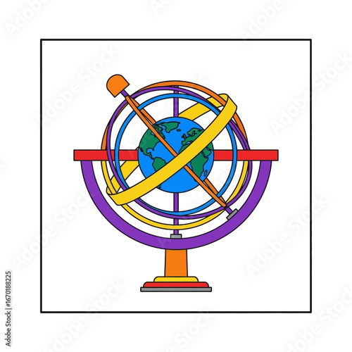 Armillary sphere model a detailed representation with earth illustrating astronomy concepts perfect for science education and history of science learning.