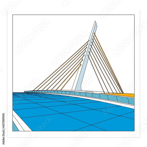 cable-stayed bridge crossing a modern architectural marvel spanning a river in boston showcasing urban connectivity and engineering excellence ideal for travel promotions