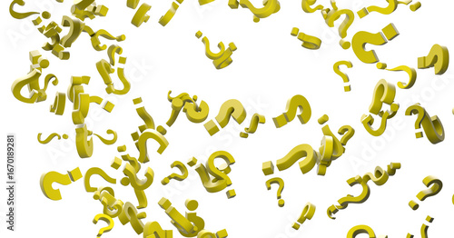 question marks on a plane, ...
